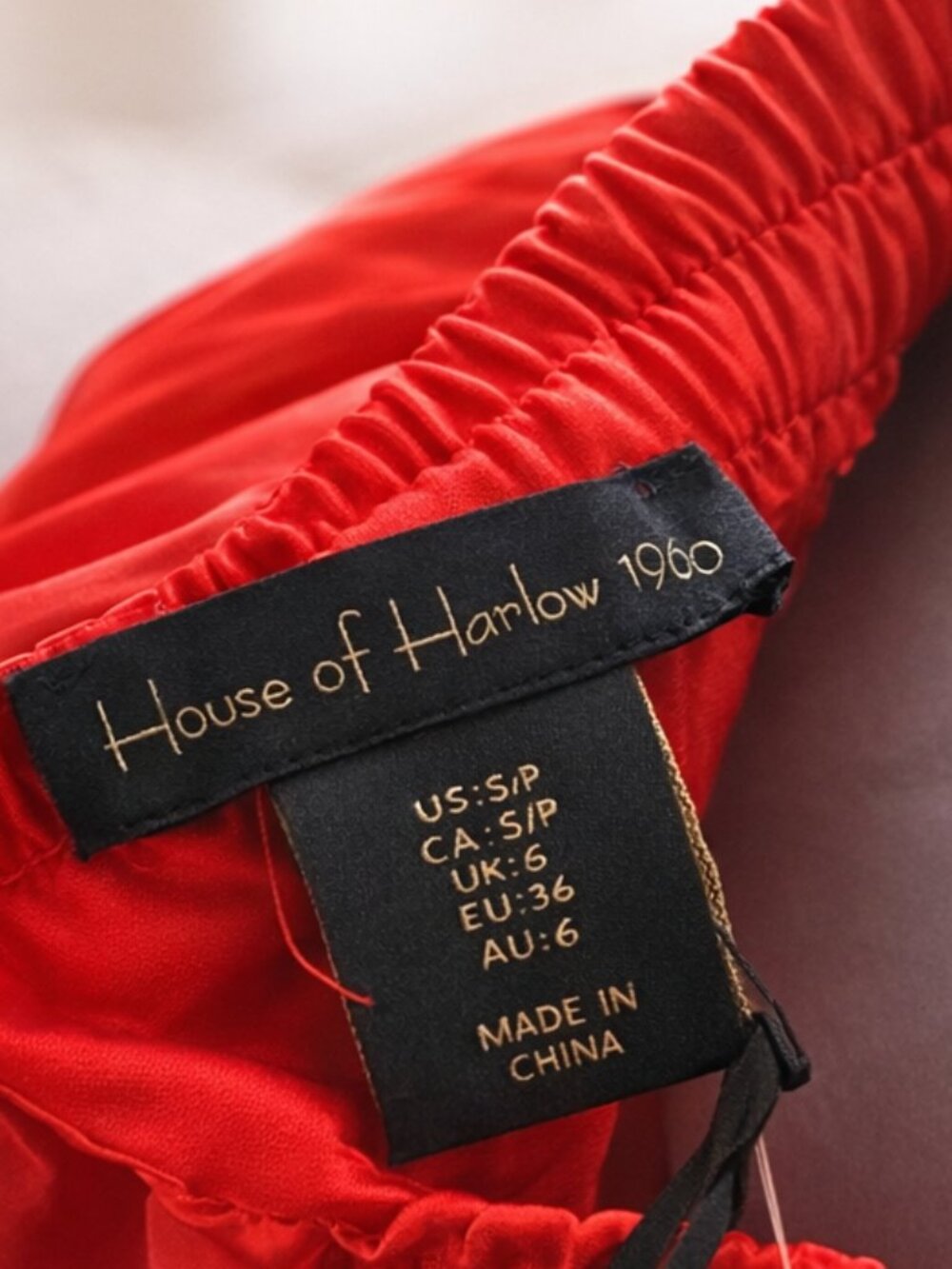 Red Satin 2 Piece Set Crop Top Wide Leg Pants Women S House of Harlow - Picture 7 of 7